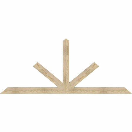 Ekena Millwork Saratoga Rough Sawn Timber Gable Bracket, Douglas Fir, 84"W x 35"H x 2"D x 4"F, 10/12 Pitch GBW084X35X0204SAR00RDF